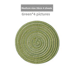 Round Material Table Placemat Set