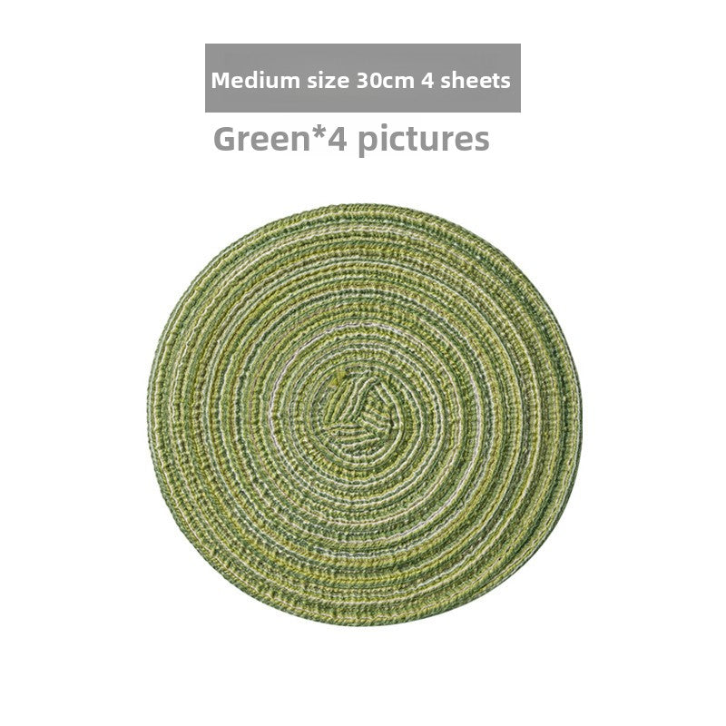 Round Material Table Placemat Set