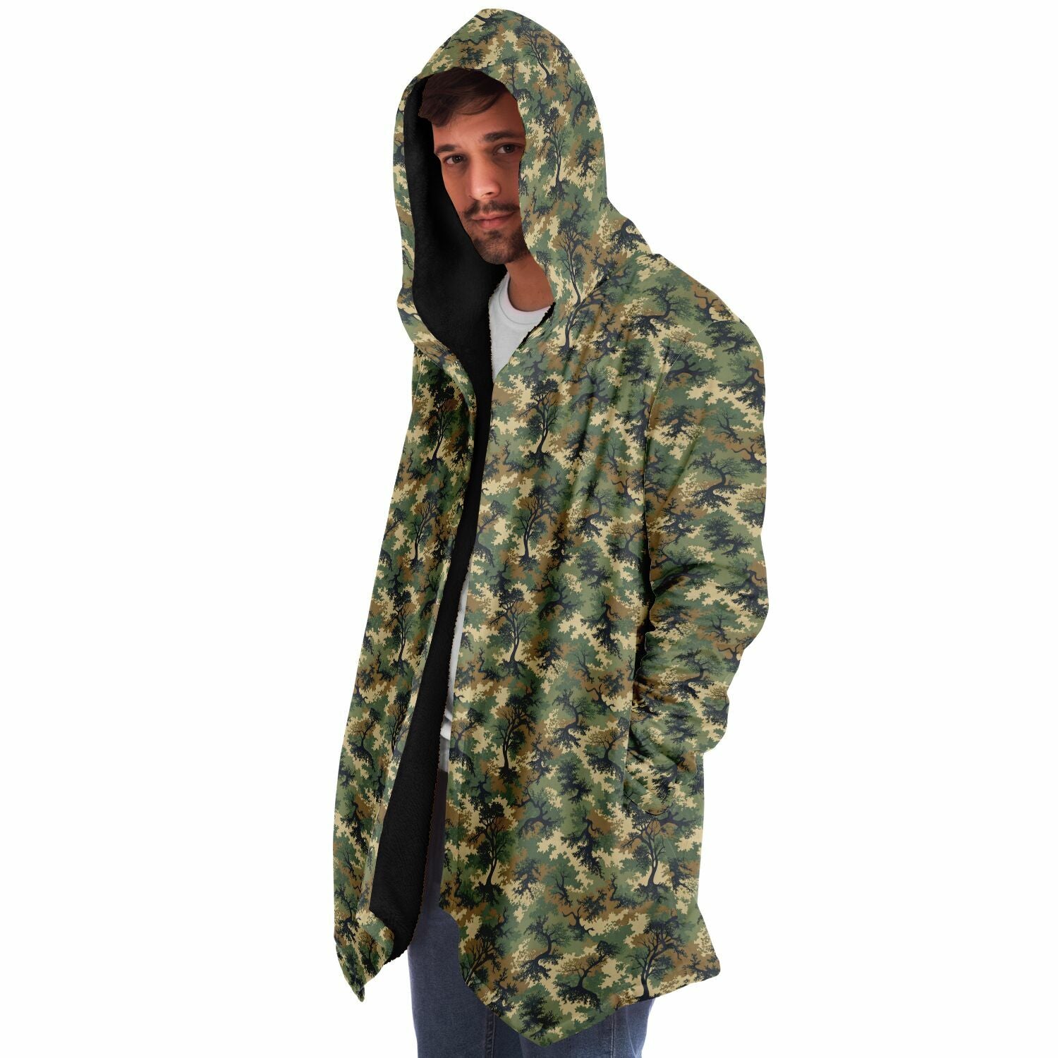 Green Tree Camo Microfleece Cloak