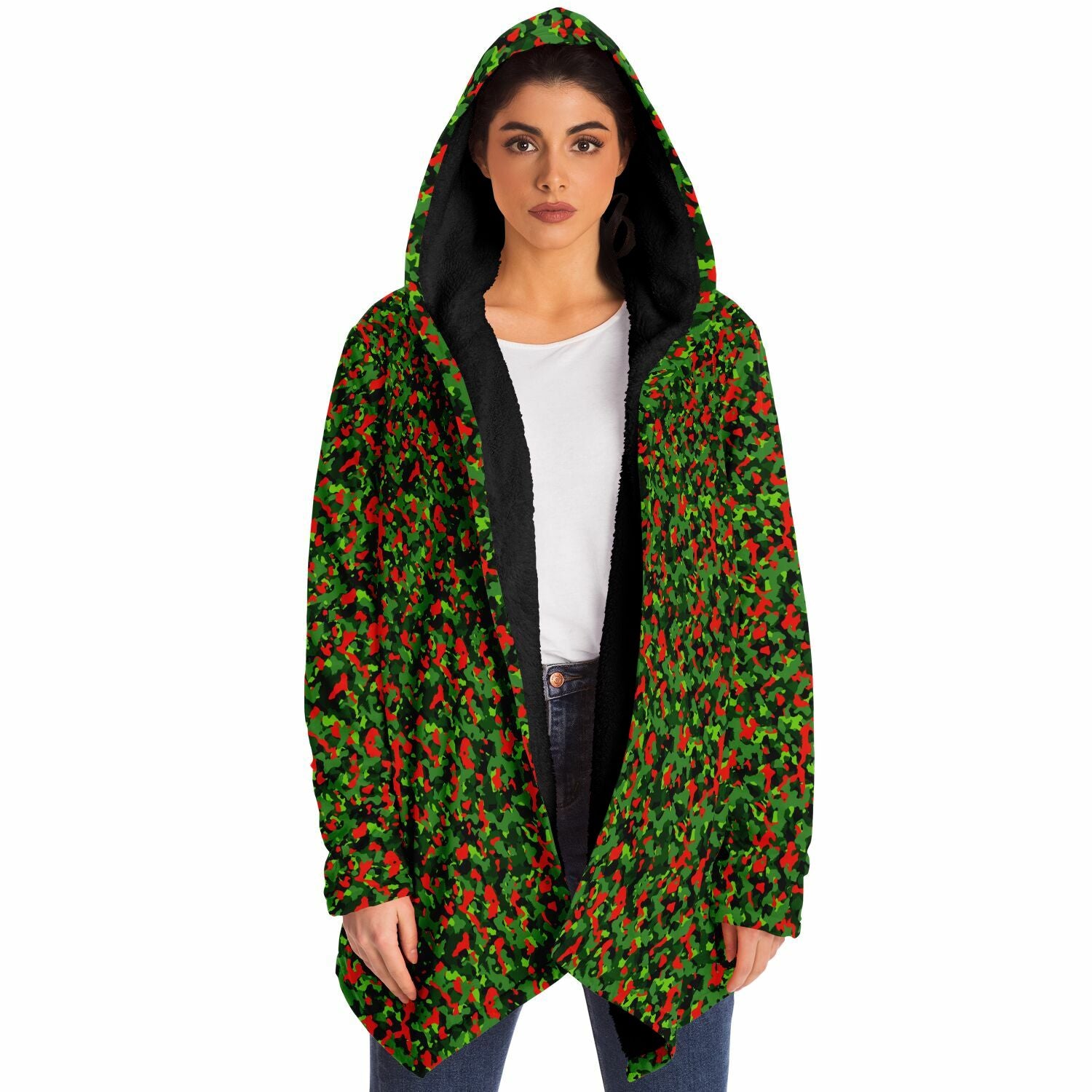 Christmas Camo Microfleece Cloak