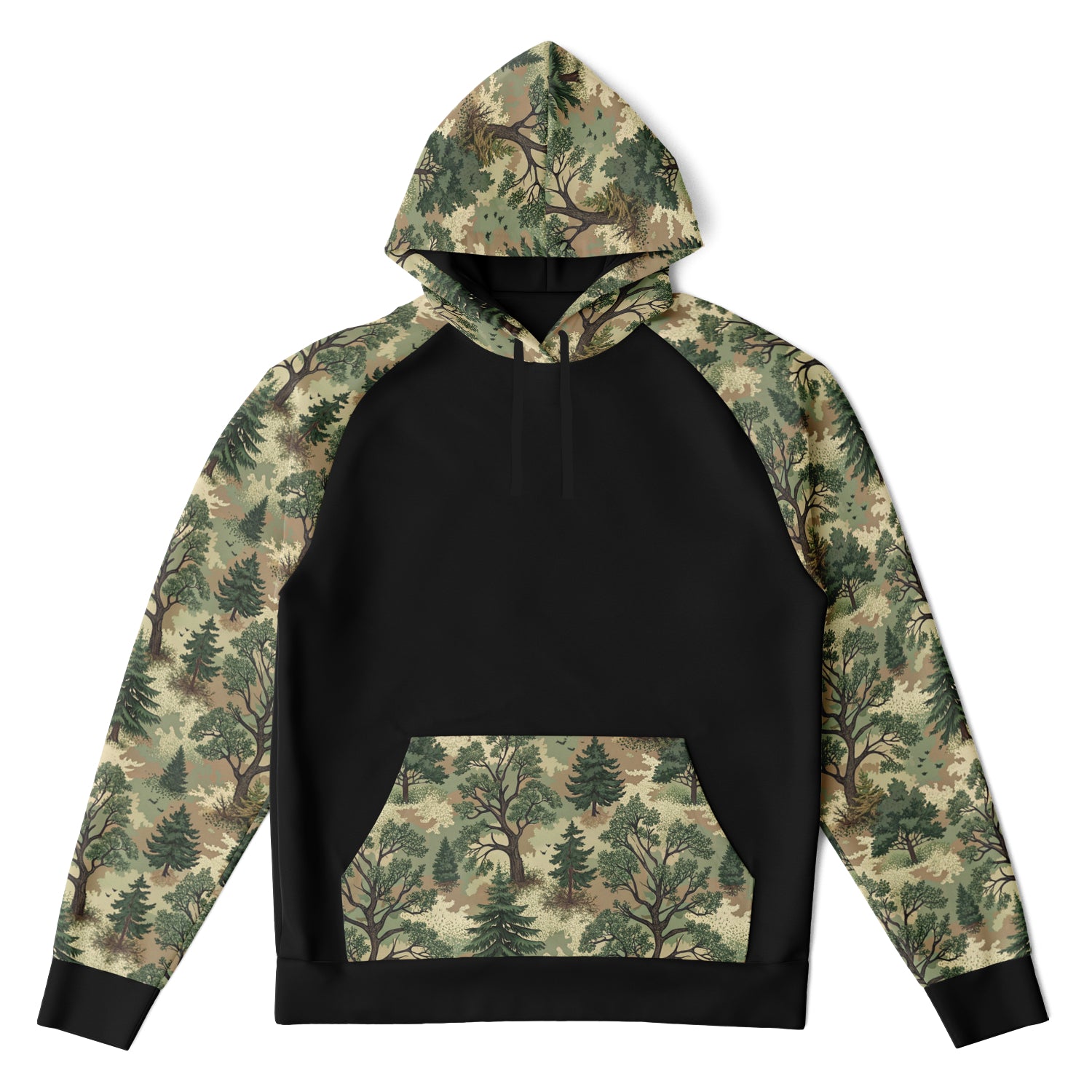 Forest Camo Black Raglan Hoodie