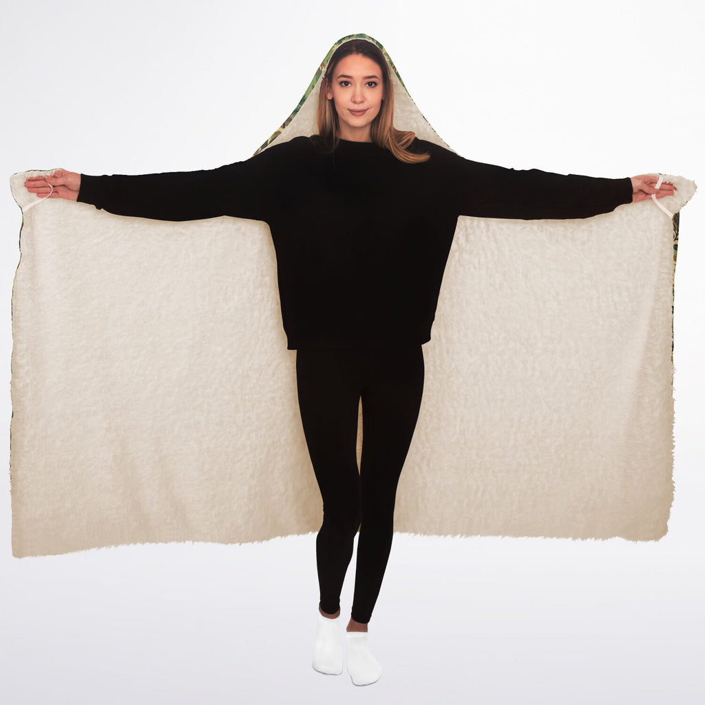 Tree Branch Camouflage Hooded Blanket Sherpa