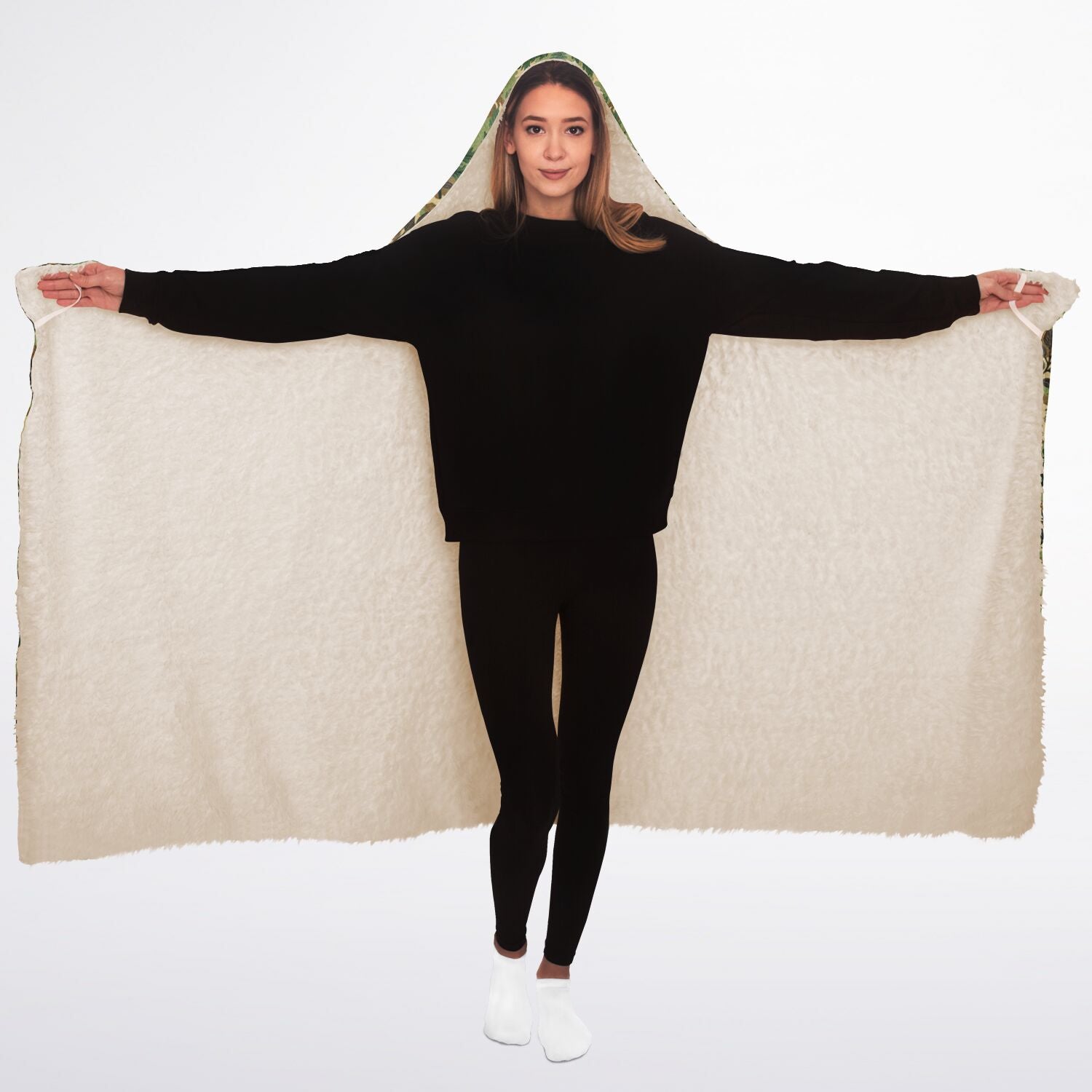 Tree Branch Camouflage Hooded Blanket Sherpa