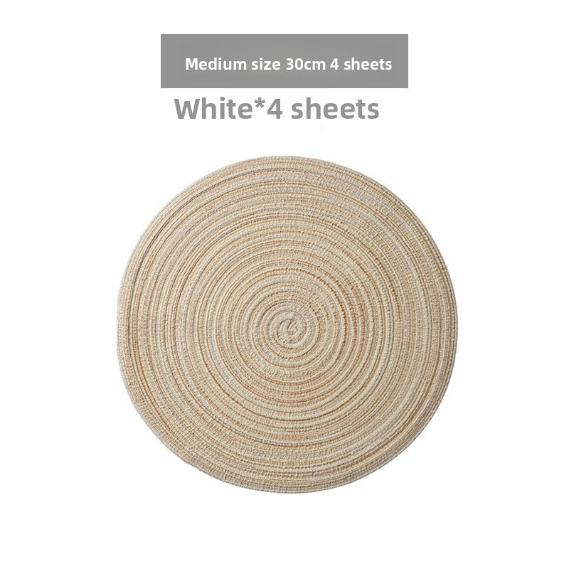 Round Material Table Placemat Set