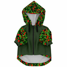 Load image into Gallery viewer, Xmas Camo Green Athletic Dog Zip-Up Hoodie
