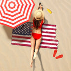 USA Flag Drip Shaped Beach Towel