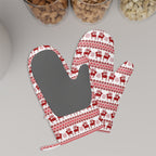Red Christmas Silicone Oven Mitt Set