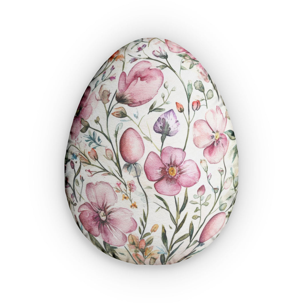 Pink Flowers Egg Shaped Pillow