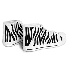 Load image into Gallery viewer, Zebra Print High Top Canvas Shoes
