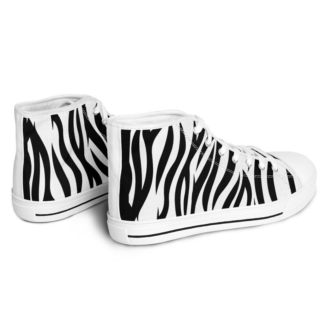 Zebra Print High Top Canvas Shoes