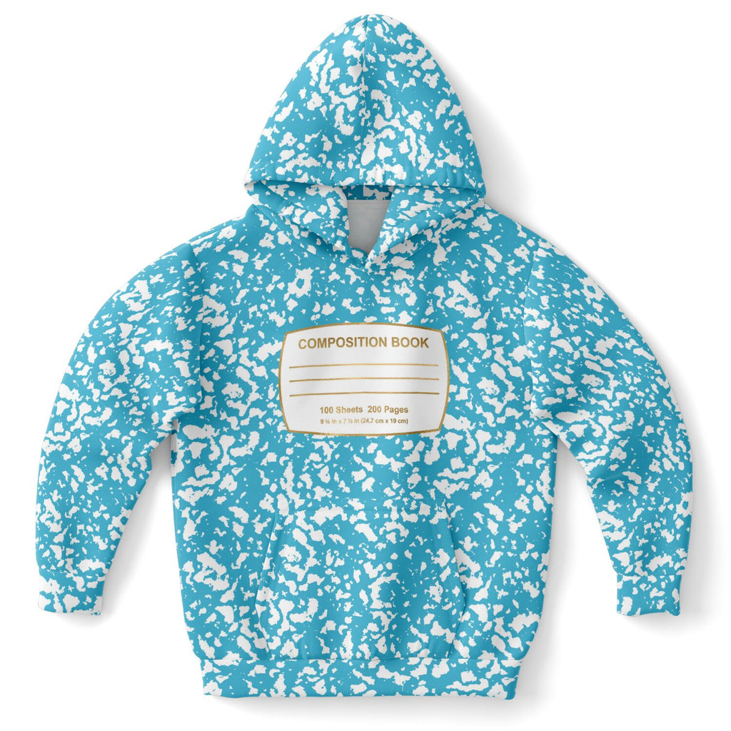Light Blue Composition Notebook Unisex Kids Halloween Hoodie