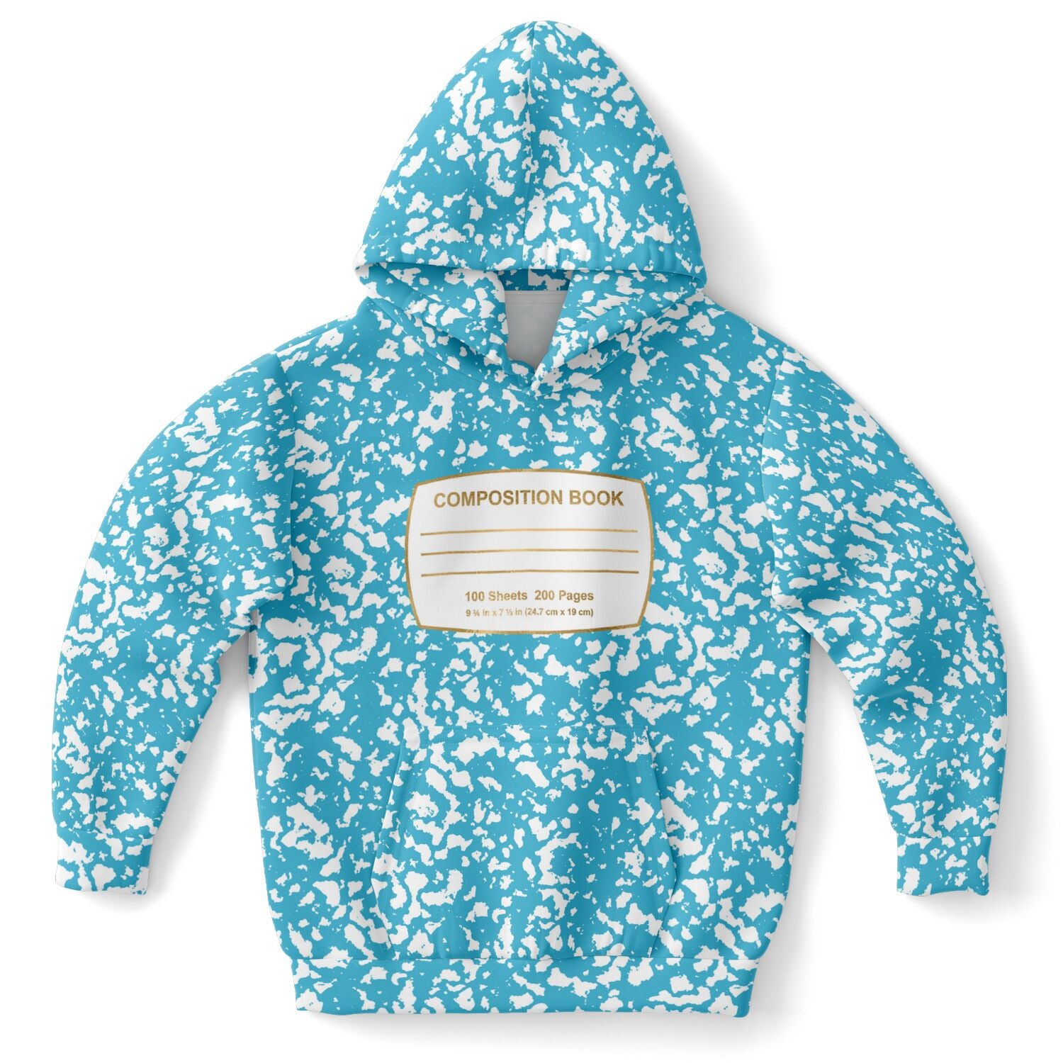 Light Blue Composition Notebook Unisex Kids Halloween Hoodie