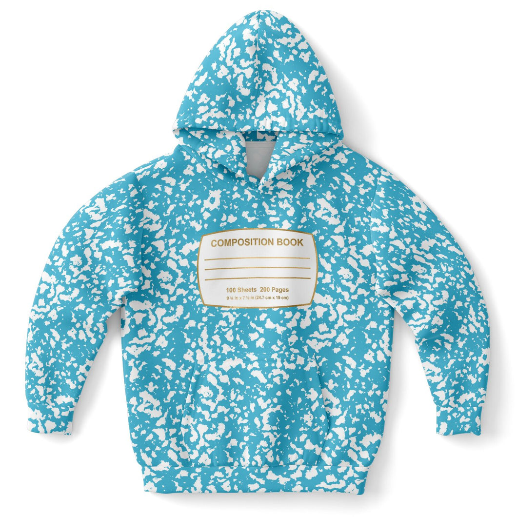 Light Blue Composition Notebook Unisex Kids Halloween Hoodie