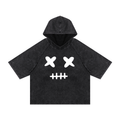 Dead Silent Snow Washed Hooded Boxy Unisex T-Shirt