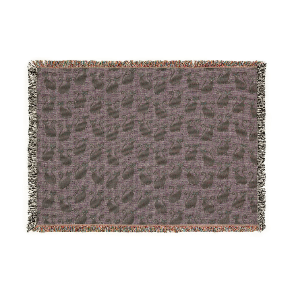 Cat Pattern Woven Blanket — Cozy Decorative Throw for Halloween