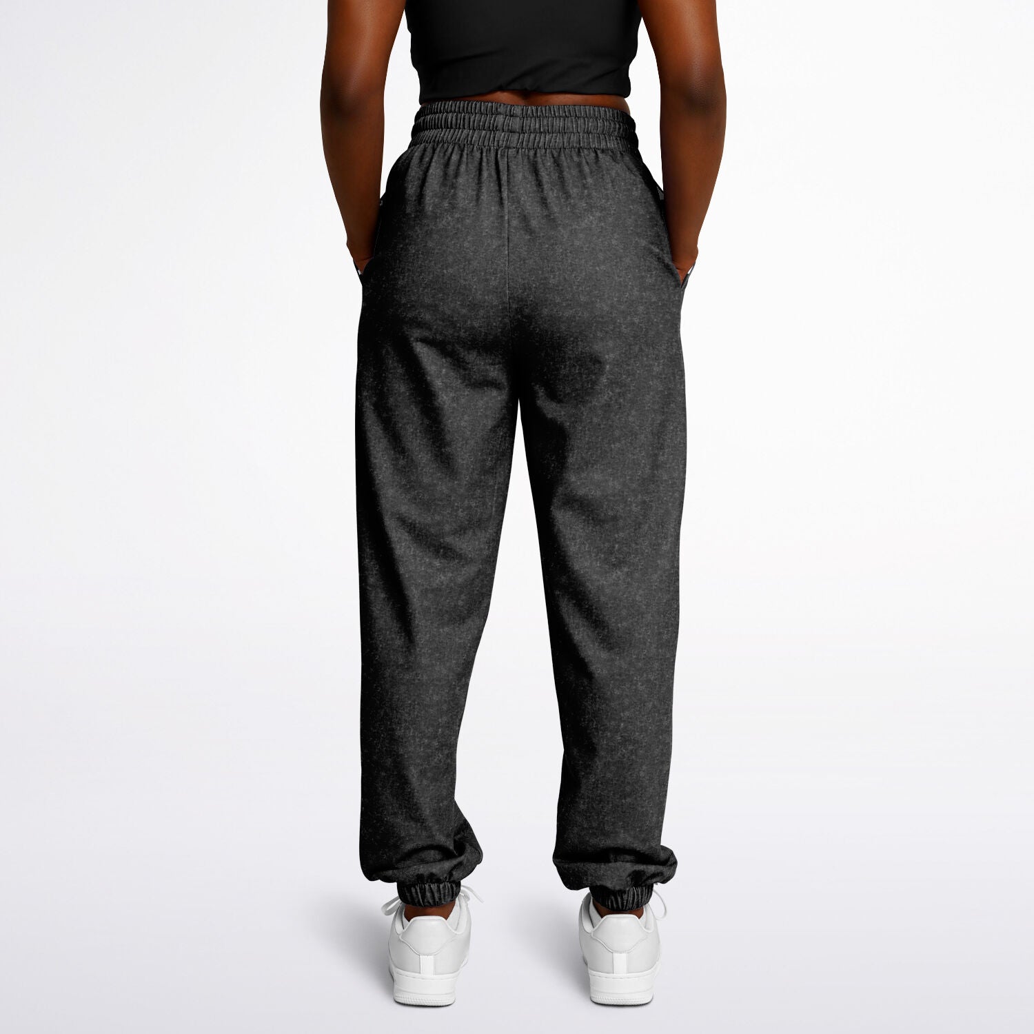Ladies American Drip Black Acid Wash Dance Sweatpants