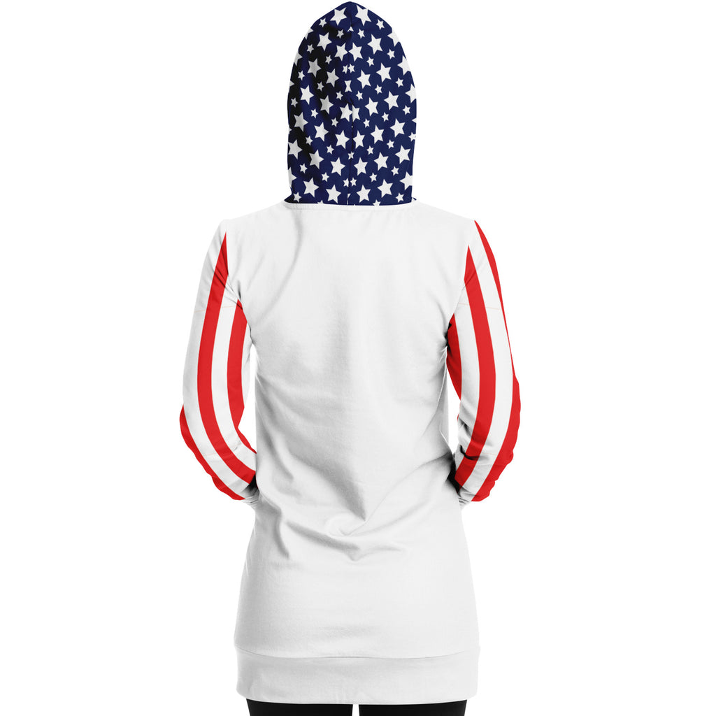 Stars and Stripes Longline Ladies Hoodie