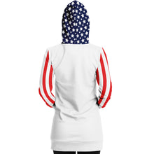 Load image into Gallery viewer, Stars and Stripes Longline Ladies Hoodie
