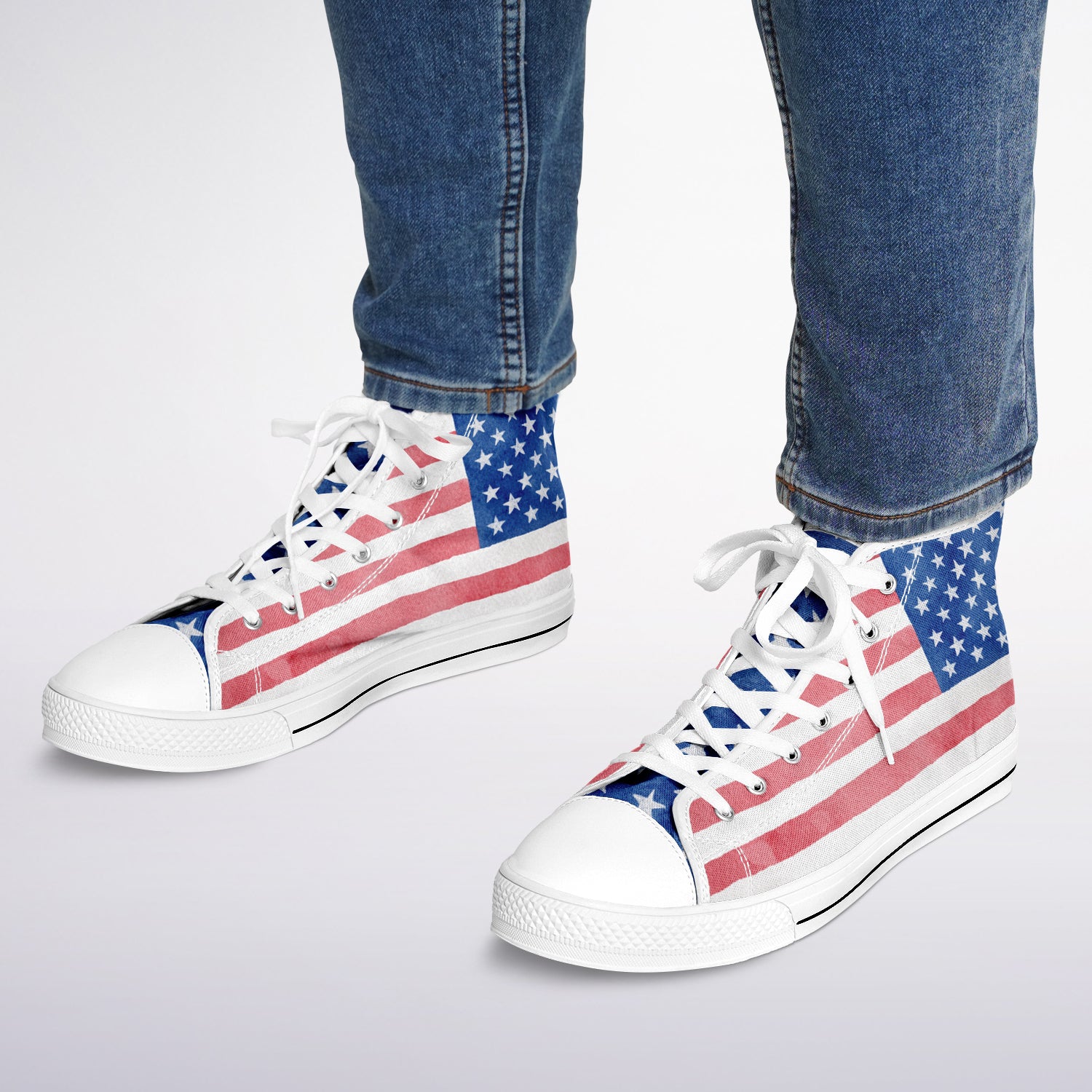 Watercolor Paint American Flag Urban Peak High Top Shoes