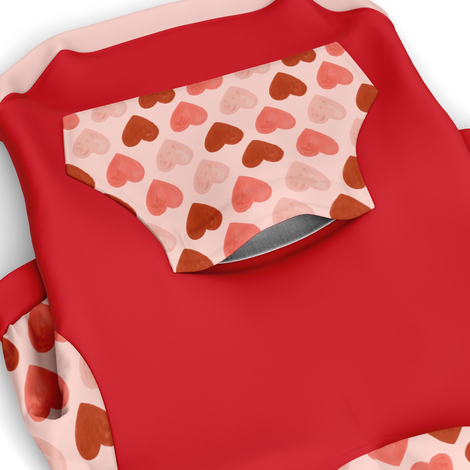 Red Water Color Heart Dog Zip-Up Hoodie