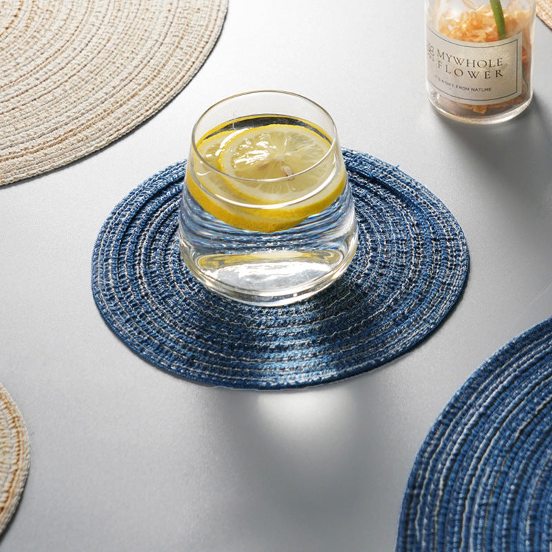 Round Material Table Placemat Set