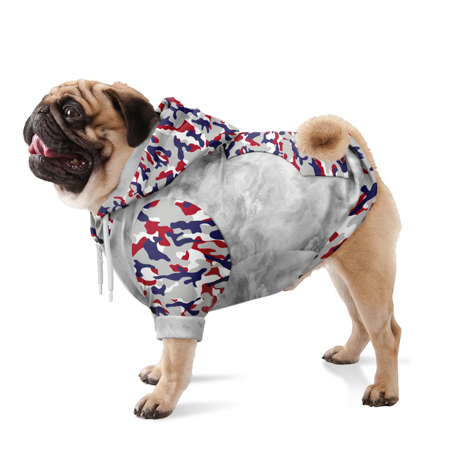 Patriotic Camo Dog Zip-Up Hoodie