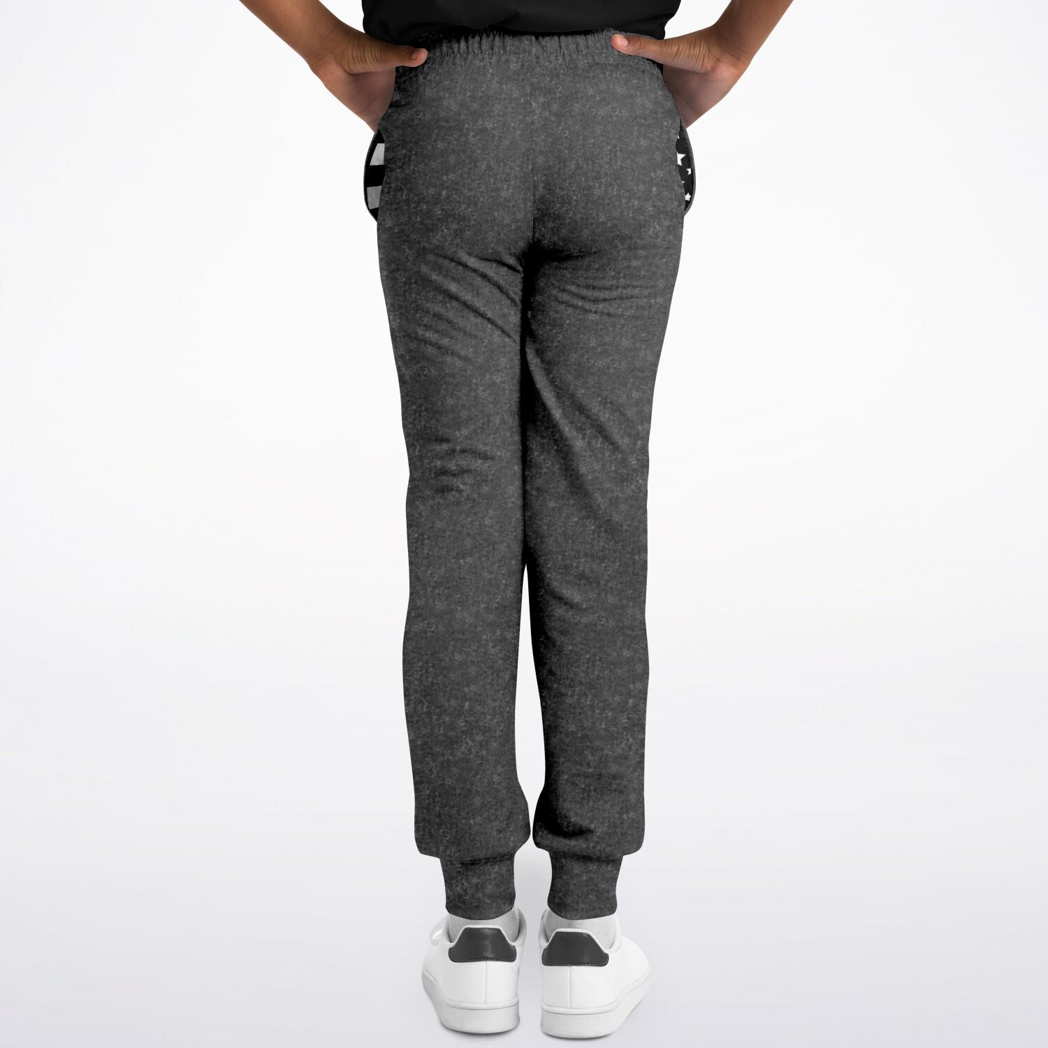 America Drip Black Acid Wash Kids/Youth Jogger
