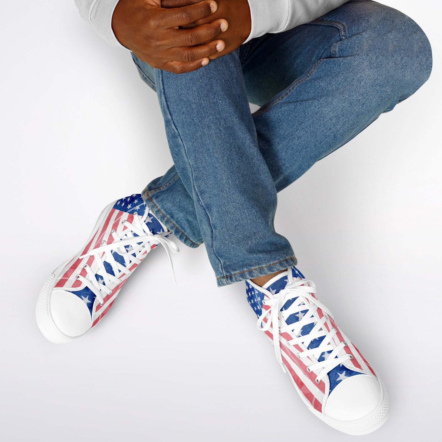 Watercolor Paint American Flag Urban Peak High Top Shoes