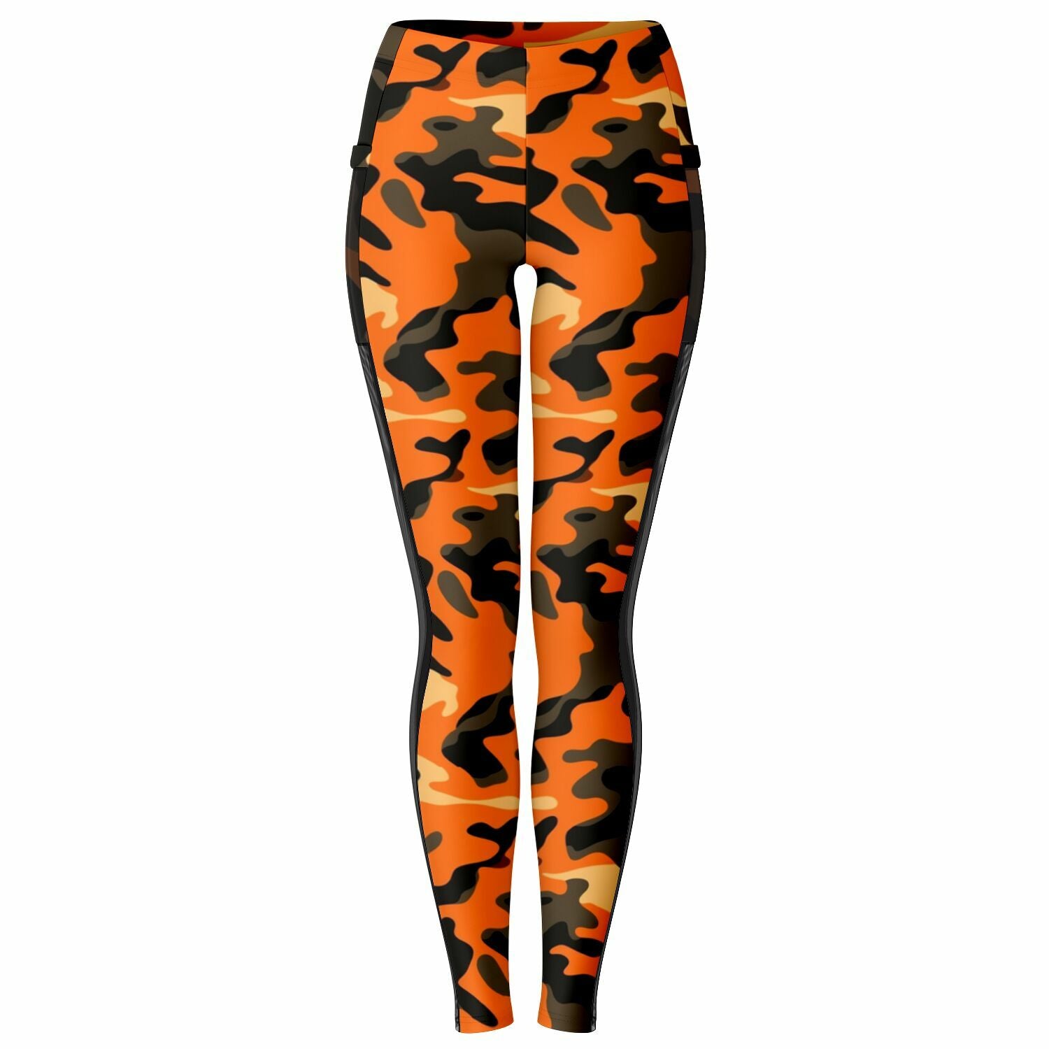 Women's Orange Camo Mesh Pocket Legging