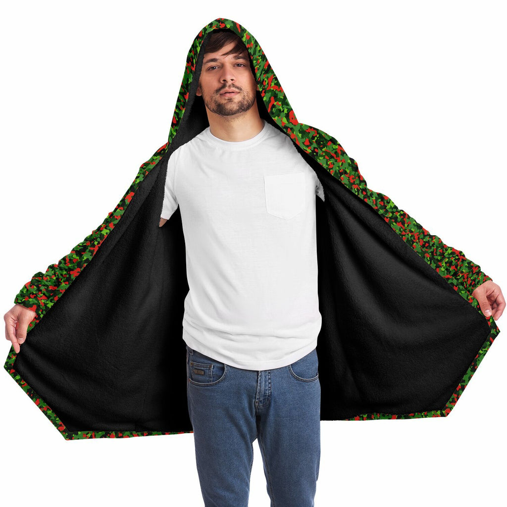Christmas Camo Microfleece Cloak