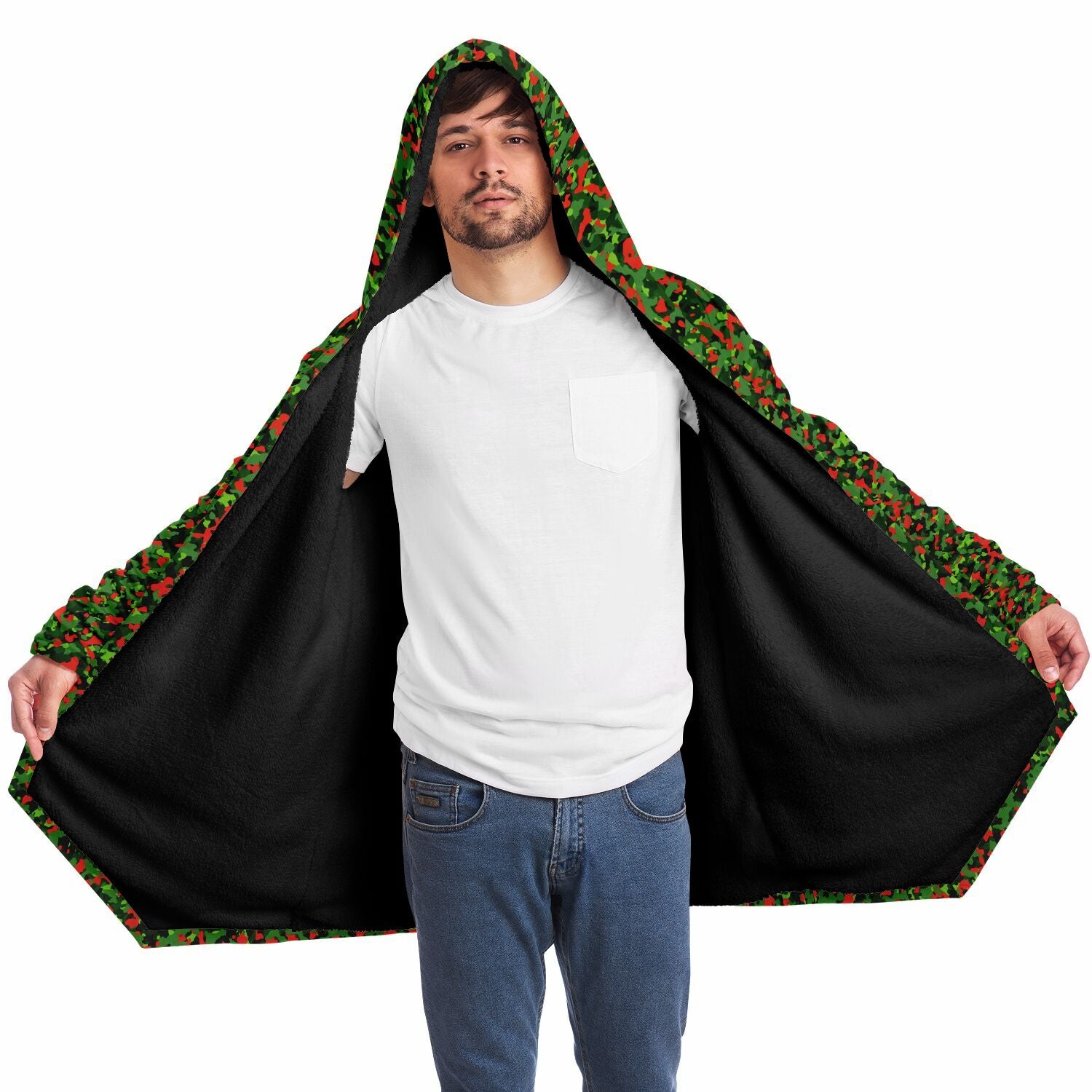 Christmas Camo Microfleece Cloak