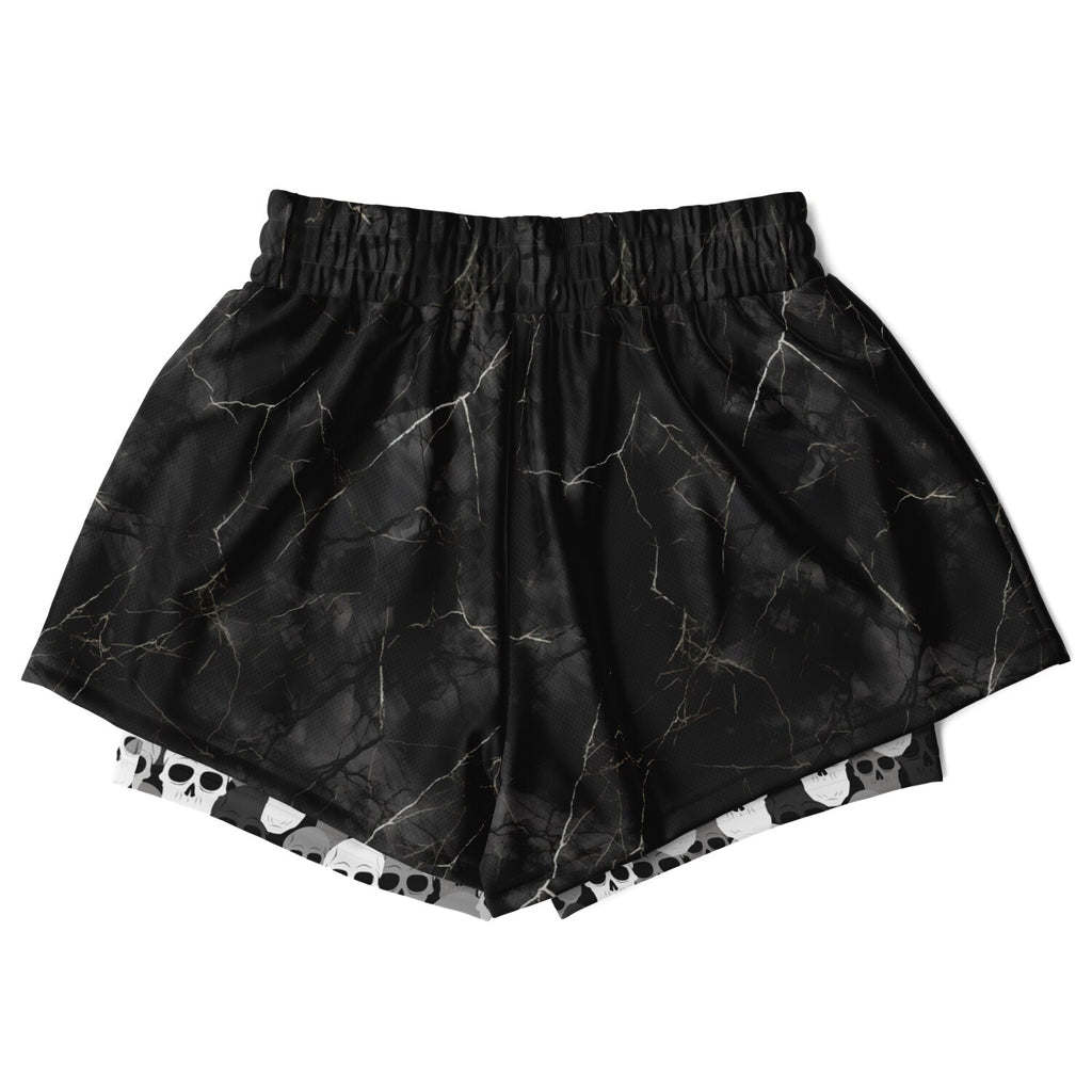 Pile of Skulls black Women's 2-in-1 Shorts