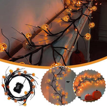 Load image into Gallery viewer, Halloween Indoor/Outdoor LED Willow Vine String Pumpkin Light Decoration
