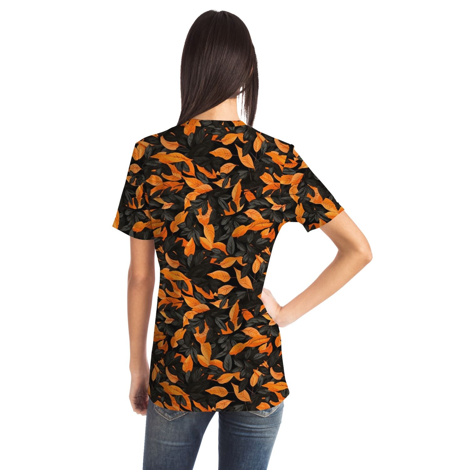 Orange Leaves Forest Camo T-Shirt