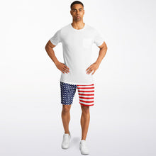 Load image into Gallery viewer, Stars and Stripes Mens Athletic Long Shorts
