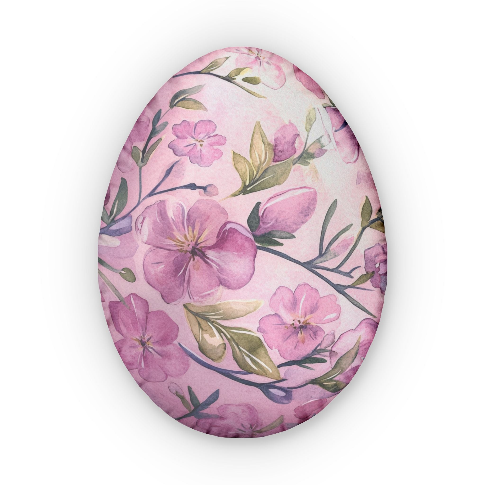 Pink Foral Egg Shaped Pillow