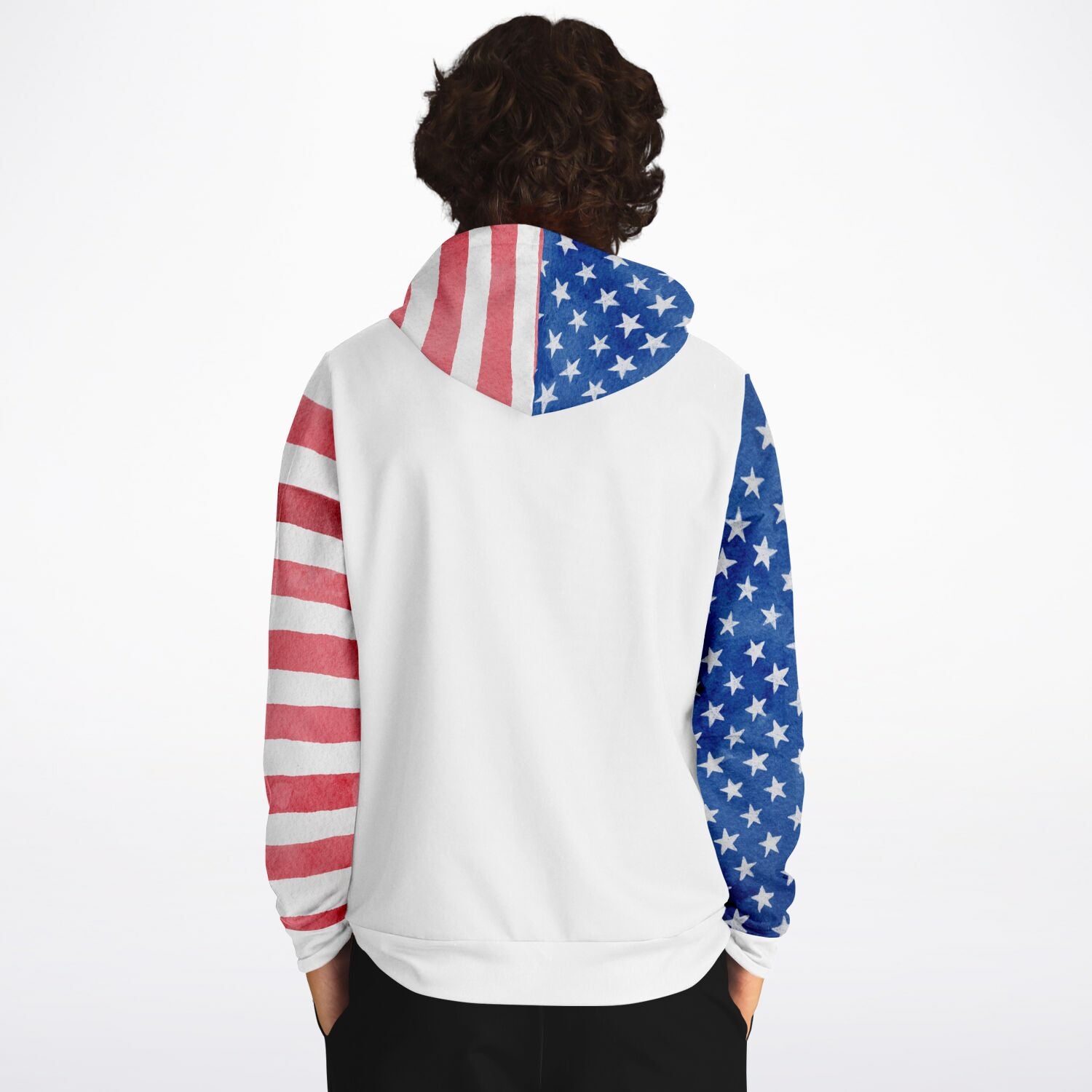 Men's Stars And Stripes Watercolor Pullover Hoodie