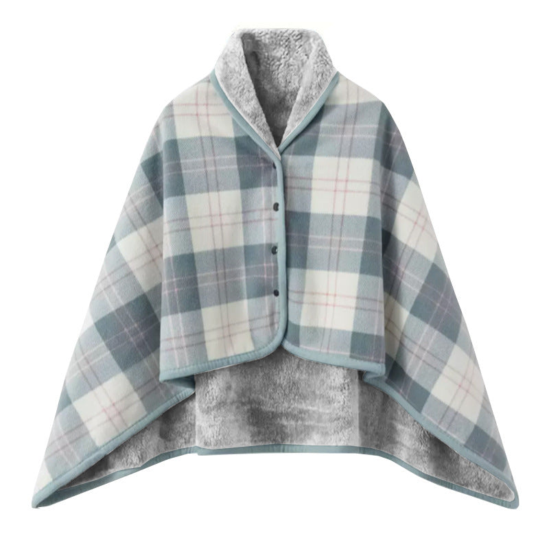 Plaid Multi-functional shawl blanket office blanket