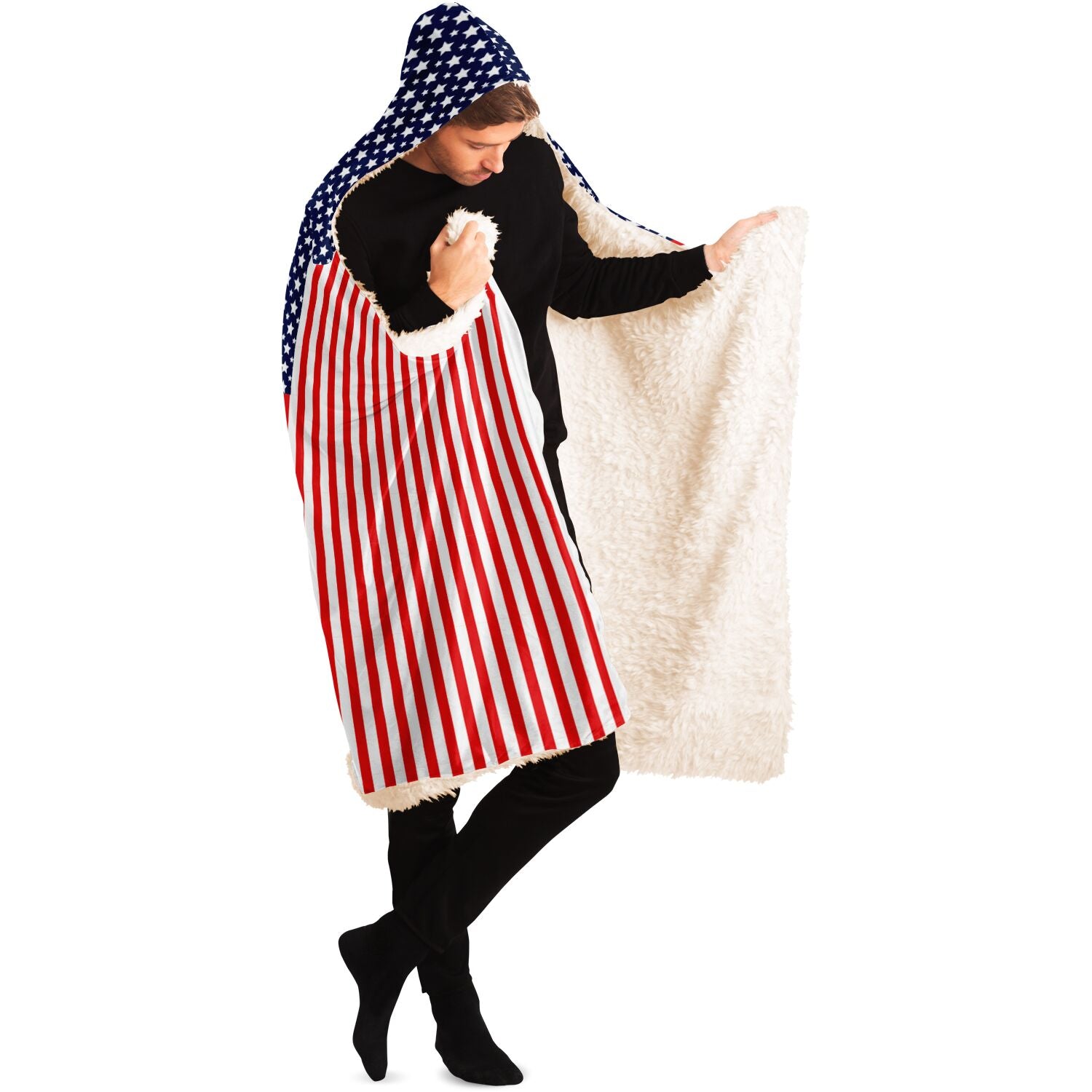 Stars and Stripes Hooded Blanket