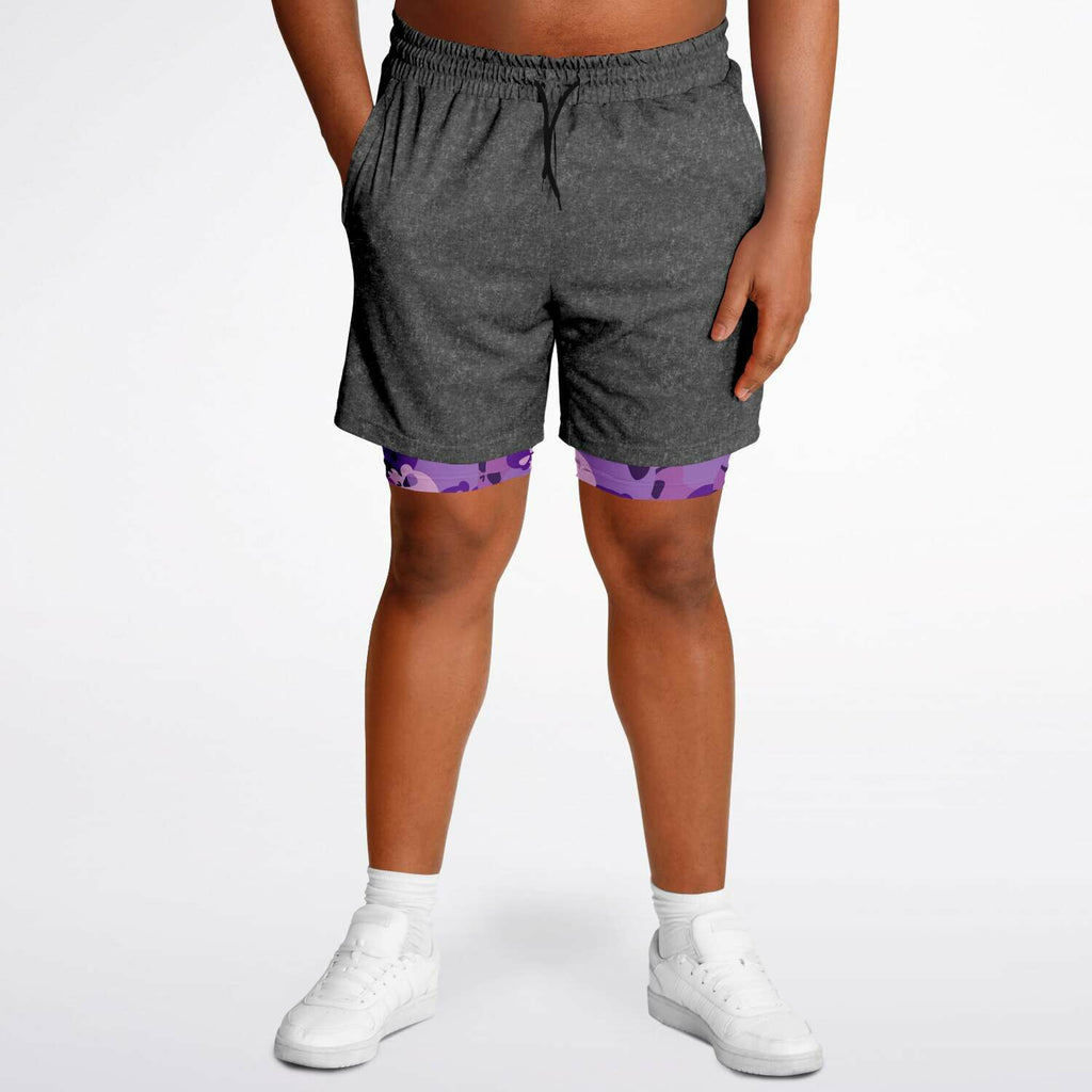 Purple Skulls Men's 2-in-1 Shorts