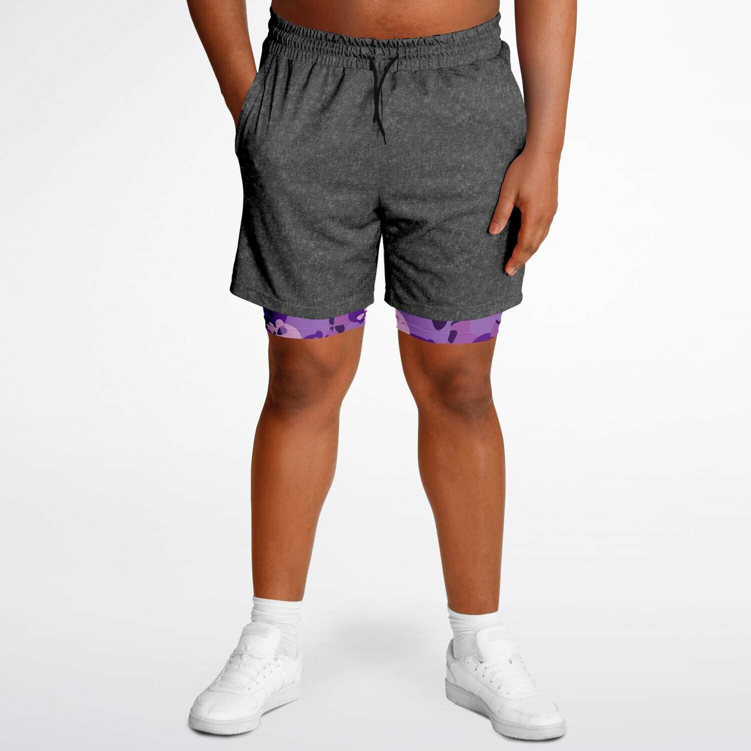 Purple Skulls Men's 2-in-1 Shorts