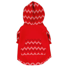 Load image into Gallery viewer, Holiday Zig Zag Stripe Dog Zip-Up Hoodie

