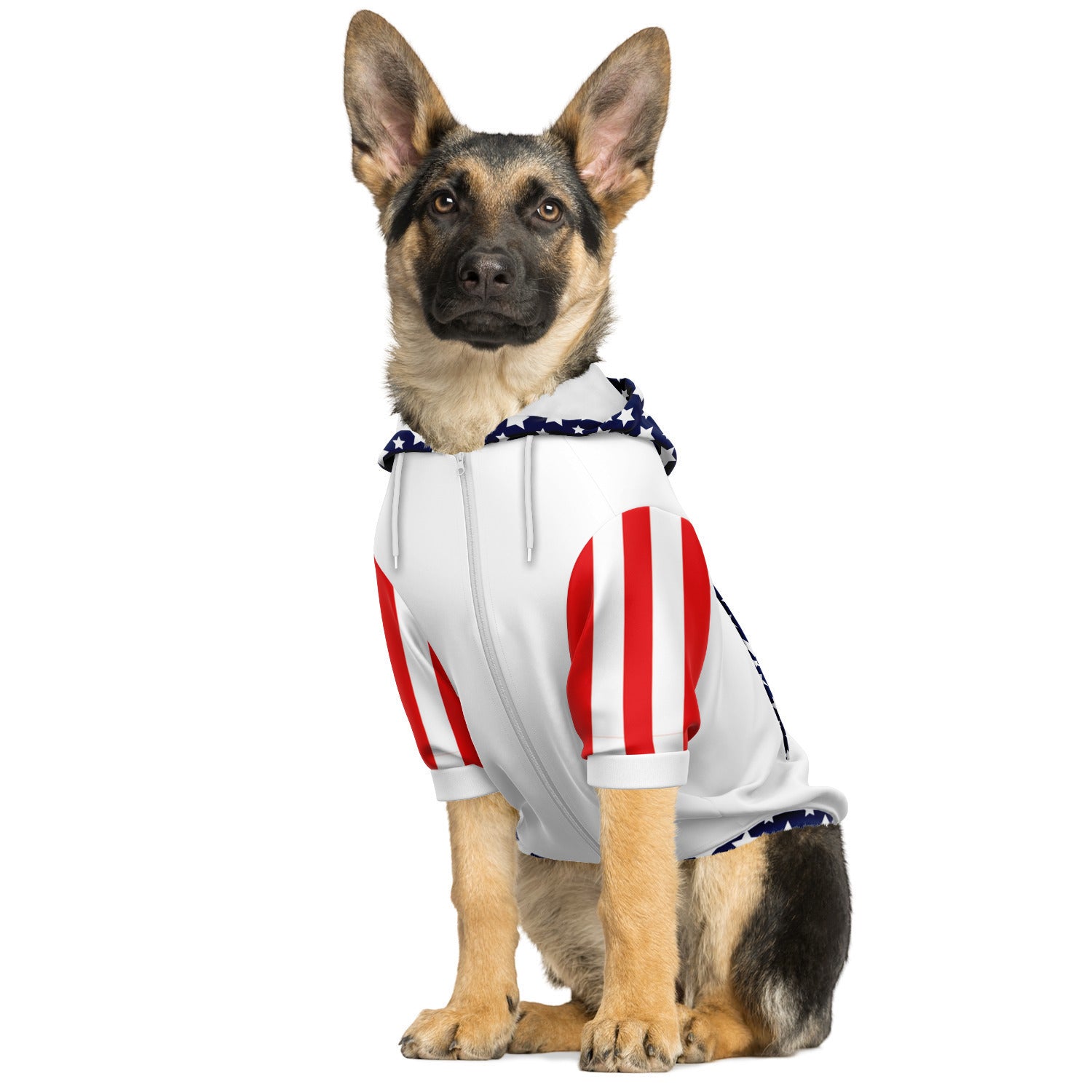 Stars and Stripes Fashion Dog Zip-Up Hoodie