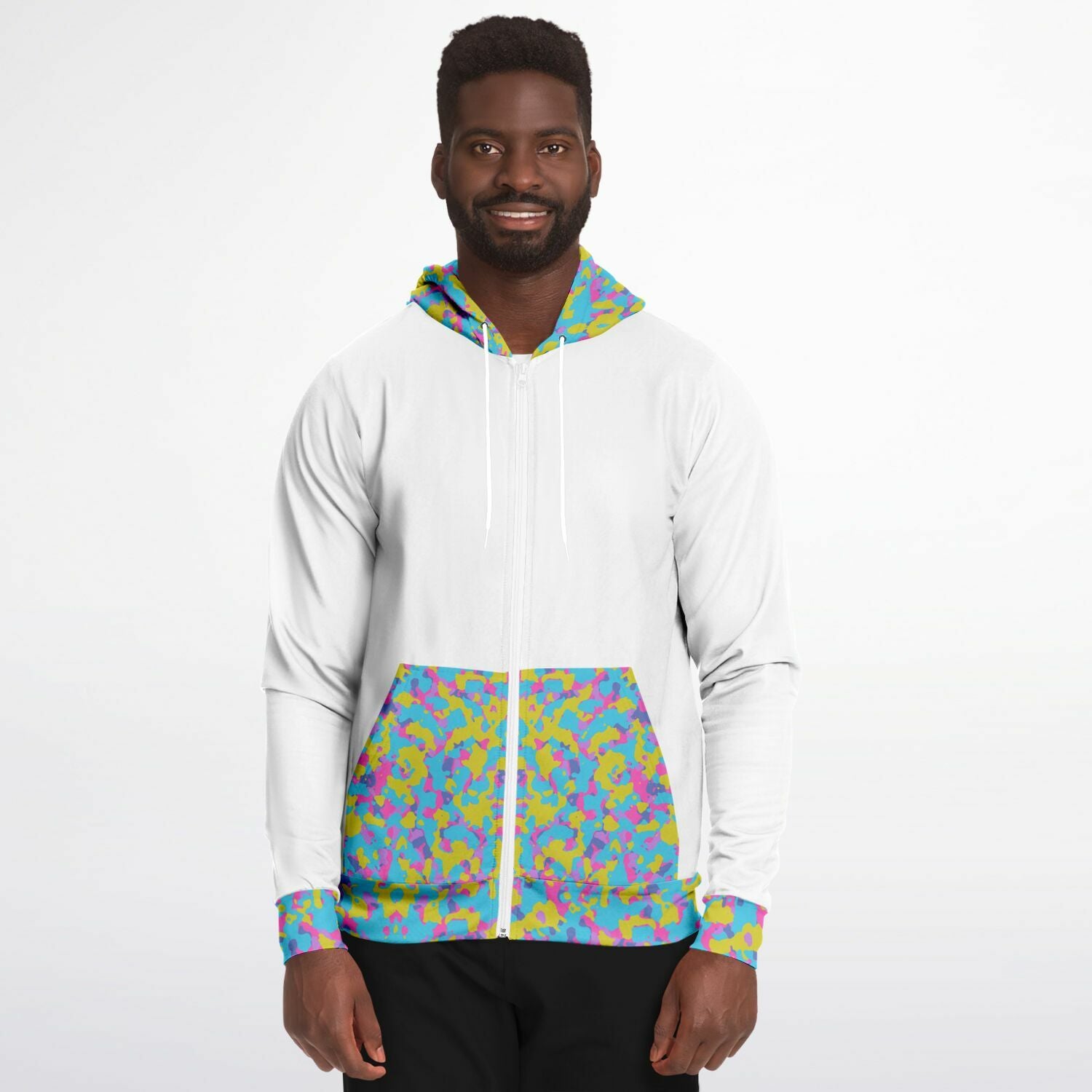 Mens Easter Camo Fashion Zip-Up Hoodie