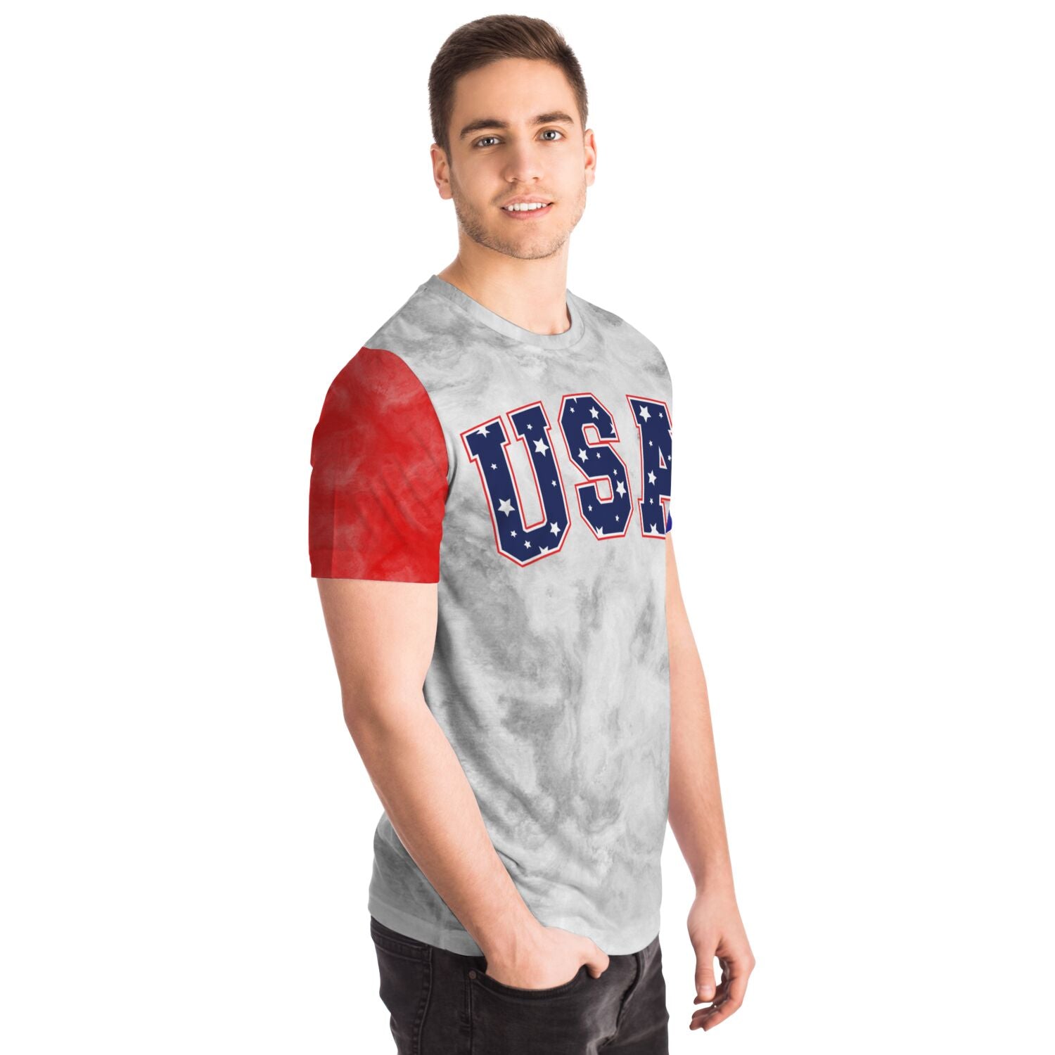 Men's Red White and Blue USA Ladies T-shirt