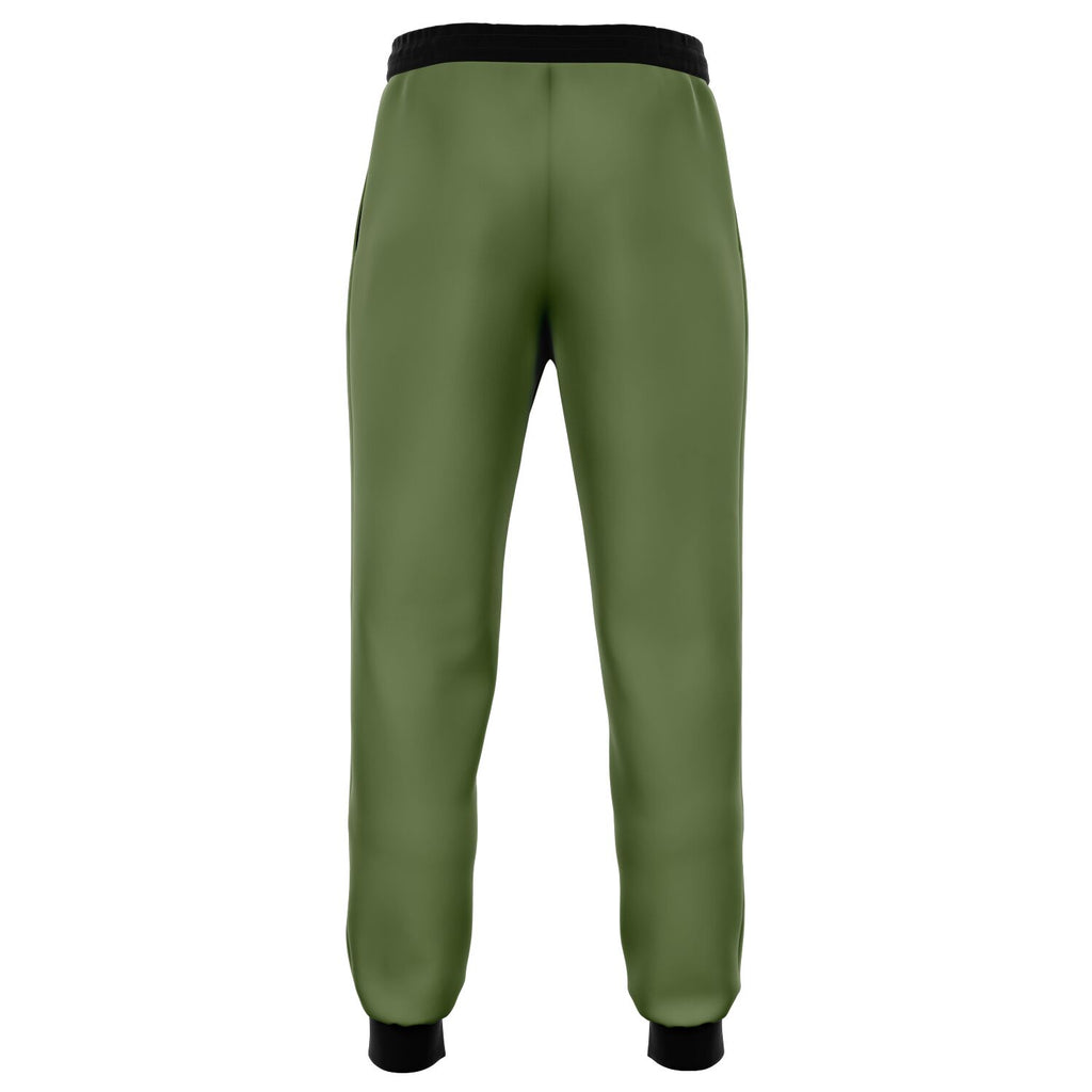 Green Athletic Jogger Pants with Black Accents