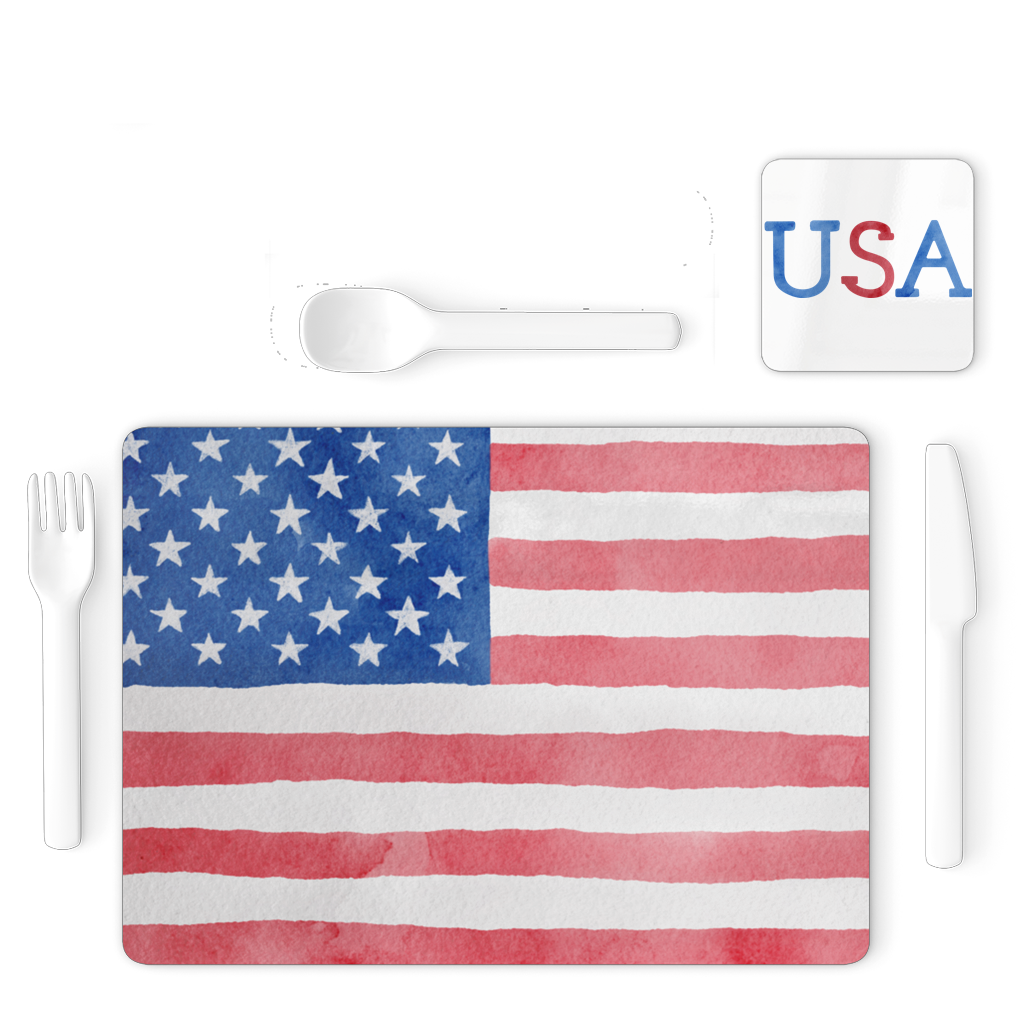 USA Single Placemat and Coaster Set