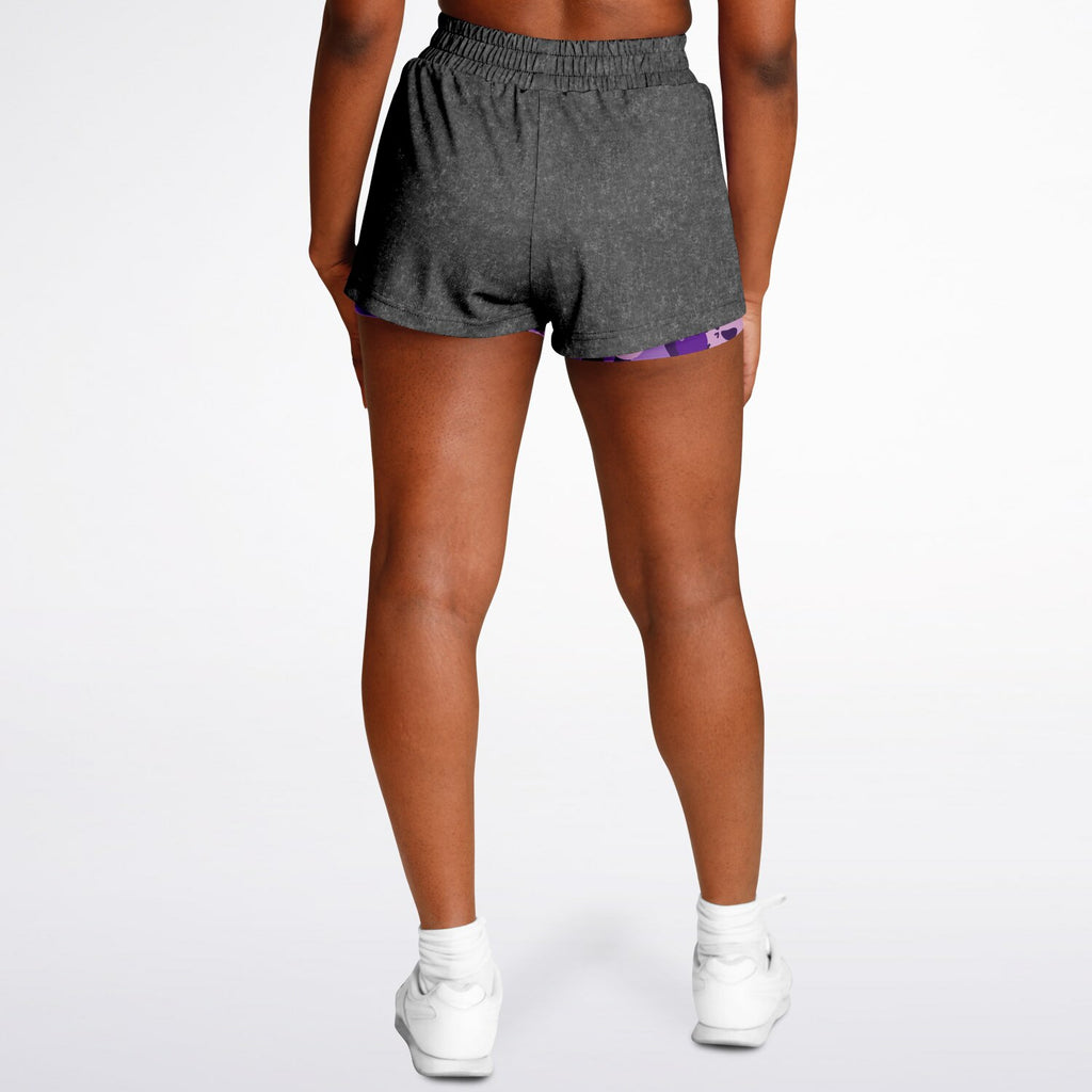 Purple Skulls Women's 2-in-1 Shorts - AOP