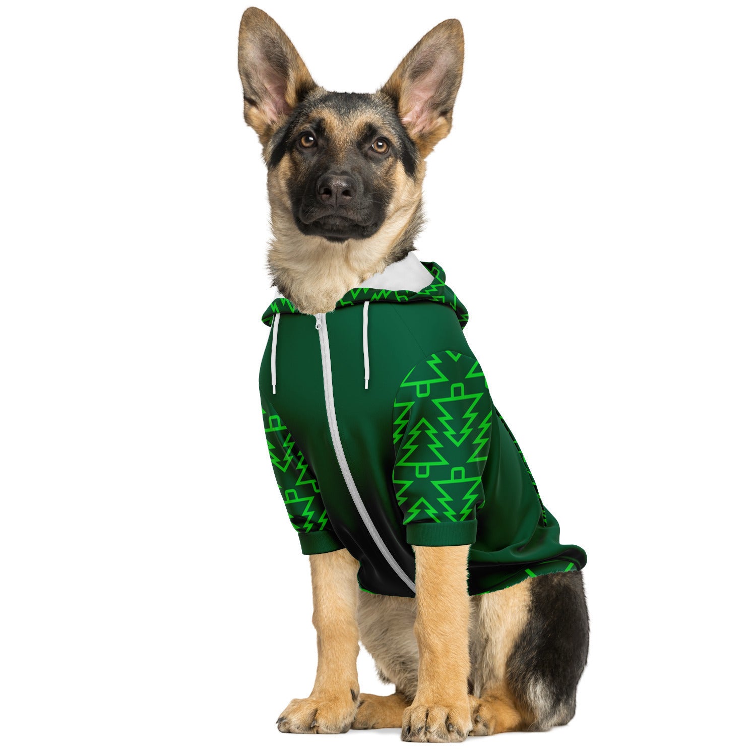 Green Tree Athletic Dog Zip-Up Hoodie