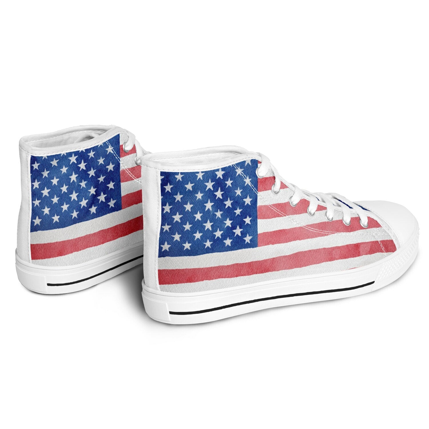 Watercolor Paint American Flag Urban Peak High Top Shoes